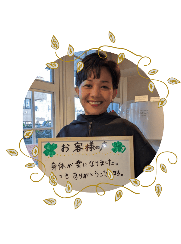 ホワイトボードに感想を書いてこちら見せている画像